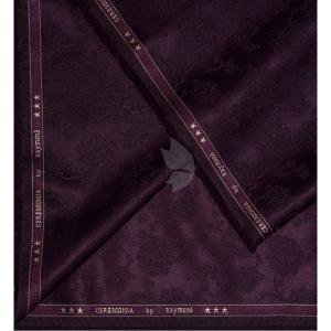 Raymond "CEREMONIA" Collection Wool Blended Maroon with Jacquard and Floral design Unstitched Sherwani (Kurta) Fabric - 2 Mts / VV2137