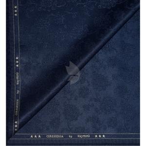 Raymond "CEREMONIA" Collection Wool Blended Navy Blue with Jacquard and Floral design Unstitched Sherwani (Kurta) Fabric - 2.5 Mts / VV2138