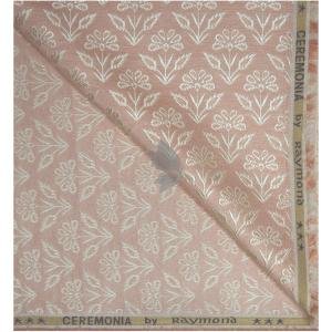 Raymond "CEREMONIA" Collection Wool Blended Peach with Jacquard and Floral design Unstitched Sherwani (Kurta) Fabric - 3 Mts / VV2145