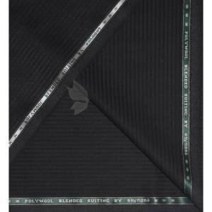 Raymond 45% Merino Wool Black colour with Striped design Unstitched Suit Fabric - 3 meters / VV2156