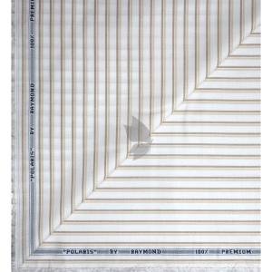 Raymond 100% Premium (Giza) Cotton Vertical Striped White colour Unstitched Shirt Fabric - 1.60 mts / VV2200