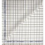 Raymond 100% Premium (Giza) Cotton Checkered White (Ivory) colour Unstitched Shirt Fabric - 1.60 mts / VV2236