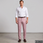 FRANCINI Luxury Italian Clothes with Terron Rayon Peach (Pink) coloured & Solid pattern Unstitched Trouser Fabric - 1.25 mts - MADE IN ITALY / VV2260