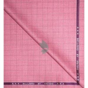 Raymond 35% Vicose blended Pink (Old Rose) colour with Jacquard Weaving Checkered Pattern unstitched Trouser Fabric - 1.3 Mts / VV2317