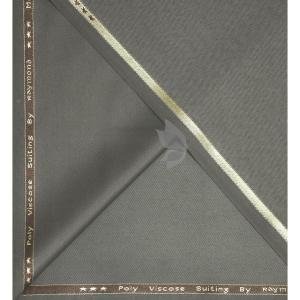 Raymond 35% Vicose blended with Gabardine weave Grey (Umber) colour with Solid pattern unstitched Suit Fabric - 3.25 Mts / VV2329