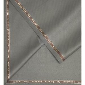 Raymond 35% Vicose blended with Gabardine weave Grey (Umber) colour with Solid pattern unstitched Suit Fabric - 3.50 Mts / VV2330