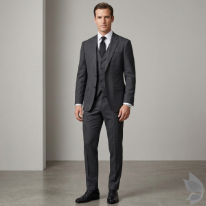 Raymond 35% Viscose blended Grey colour Solid Pattern Unstitched Suit Fabric of 3.5 Mts / VV2336