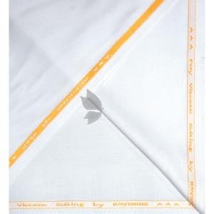 Raymond 35% Viscose blended White colour Solid Pattern Unstitched Suit Fabric of 3.25 Mts / VV2347