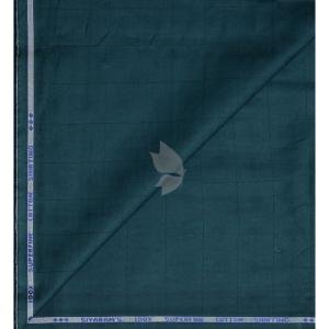 Siyaram's 100% Superfine Cotton with Jacquard weave Solid Pattern Jade (Dark Green) colour Unstitched Shirt Fabric of 1.60 Mts / VV2356C