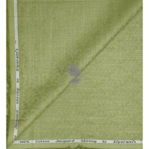 Siyaram's 100% Superfine Cotton with Jacquard weave Solid Pattern Pale Green (Light Green) colour Unstitched Shirt Fabric of 1.60 Mts / VV2356M