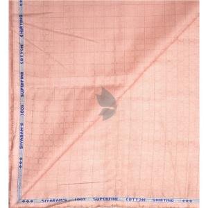 Siyaram's 100% Superfine Cotton with Jacquard weave Solid Pattern Peach (Pink) colour Unstitched Shirt Fabric of 1.60 Mts / VV2356S