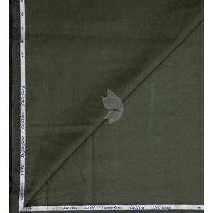 Siyaram's 100% Superfine Cotton Olive Green (Dark Green) colour with Solid Pattern Unstitched Shirt Fabric of 1.6 Mts / VV2357I