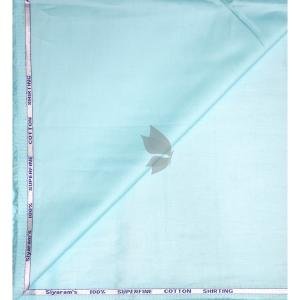Siyaram's 100% Superfine Cotton Turquoise (Light Blue) colour with Solid Pattern Unstitched Shirt Fabric of 1.6 Mts / VV2357N