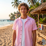 Raymond 100% Egyptian Giza Cotton (Premium Cotton) Pink (Milky Rose) Printed Pattern Unstitched Shirt Fabric of 1.60 meters / VV2388AS