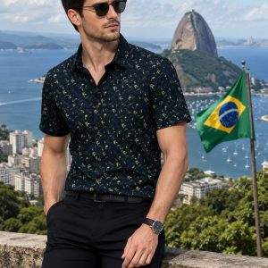 Raymond 100% Egyptian Giza Cotton (Premium Cotton) Green Printed Pattern Unstitched Shirt Fabric of 1.60 meters / VV2388K