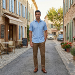 Raymond 100% Pure Linen Light Blue (Pale Blue) color Checkered Unstitched Shirt Fabric of 1.6 meters / VV2389AB