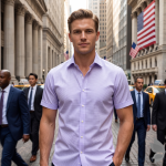 J.Hampstead Moretti Premium Egyptian Collection with 100% Giza Cotton Light Blue (Lavender) Jacquard Pattern Unstitched Shirt Fabric of 1.6 mts - Made In Italy / VV2390C