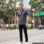 J.Hampstead 100% Pure Giza Cotton Printed pattern Navy Blue colour Unstitched Shirt Fabric of 1.6 meters / VV2392AA
