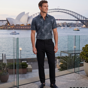 J.Hampstead 100% Pure Giza Cotton Printed pattern Sea Green colour Unstitched Shirt Fabric of 1.6 meters / VV2392U
