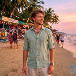 J.Hampstead Moretti 100% Pure Linen Fabric from "The Luxury Club of Italian Fusion Linen" with Green (Jade) Colour Plain Pattern Unstitched Shirt Fabric of 1.6 mts / VV2405