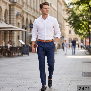 Raymond Australian Merino Wool blended Checkered pattern and Fabric for all  Seasons Wear Navy Blue Colour Unstitched Trouser Fabric of 1.25 Mts / VV2471