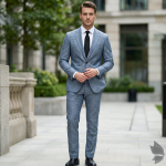 Raymond 51% Australian Merino Wool Rich blended Solid Pattern Blue Coloured Stretchable Unstitched Suit Fabric of 3.25 Mts / VV2481