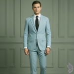 Raymond Super 70's Australian Merino Wool blended with 35% CATIONIC Checkered Pattern and Easy Care Green Colour Unstitched Suit Fabric of 3.5 Mts / VV2485