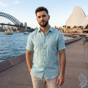 Siyaram's 100% Pure Linen 60 Lea Plain Light Green (Aquamarine) Colour Unstitched Shirt Fabric - 1.60 Mts / VV2489