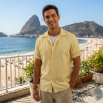 Siyaram's 100% Pure Linen 60 Lea Striped Yellow (Lemon) colour Unstitched Shirt Fabric of 1.60 mts / VV2514