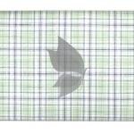 J.Hampstead Moretti Premium Collection with 100% Giza Cotton Green colour Checkered Pattern Unstitched Shirt Fabric of 1.6 mts - Made In Italy / VV2539