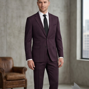 Raymond Super 100's Australian Merino Wool Soft & Gentle Fabric with Self Checkered Pattern and Brown colour Unstitched Suit Fabric of 3.25 Meters / VV2566