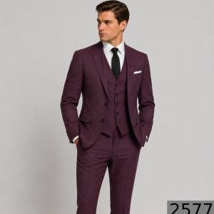 Raymond Super 70's Australian Merino Wool Fabric Round the Year Wear with Checkered Pattern Maroon (Rosewood) colour Unstitched Suit Fabric of 3.5 Meters / VV2577