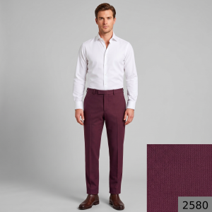 Raymond Australian Merino Wool Blended with All weather Solid pattern Maroon colour Unstitched Trouser Fabric of 1.3 meters / VV2580