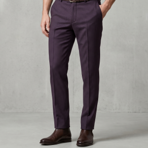 Raymond Australian Merino Wool Blended with All weather Jacquard pattern Dark Blue (Egg Plant) Unstitched Trouser Fabric of 1.3 meters / VV2586
