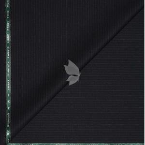 Raymond Australian Merino wool blend with Smart Stretch and made from Fine Merino Wool Striped Pattern Black colour Unstitched Trouser Fabric of 1.3 meters / VV2593
