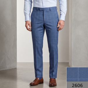 Raymond 45% Australian merino wool blended with Special Finish Checkered Pattern Blue colour Unstitched Trouser Fabric of 1.25 meters / VV2606