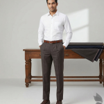 Raymond Luxurious fabrics with Super 120's Wool with 70% wool "Luxolite" Collection Brown colour Checkered Unstitched Trouser Fabric of 1.3 Mts / VV2643