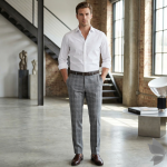 Raymond "Trendz Star" collection blend with 45% wool Grey Checkered unstitched trouser fabric of 1.25 Mts / VV2701