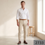 Raymond "Luxolite" collection Super 120's merino wool with wool rich (70% wool) Beige color Jacquard pattern unstitched Trouser fabric of 1.3 meters / VV2733