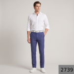 Raymond "Aurich" collection Super 90's merino wool Blue color Checkered unstitched Trouser fabric of 1.3 meters / VV2739
