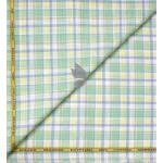J.Hampstead Moretti Premium Egyptian Collection with 100% Giza Cotton Green Checkered Pattern Unstitched Shirt Fabric of 1.6 mts - Made In Italy / VV2766