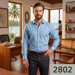 J.Hampstead Moretti Premium Egyptian Collection with 100% Premium Cotton Light Blue colour Self design Pattern Unstitched Shirt Fabric of 1.6 mts / VV2802