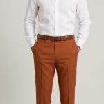RAYMOND SUPER 70's AUSTRALIAN MERINO WOOL FABRIC FOR ROUND THE YEAR WEAR SEPIA (BROWN) COLOUR JACQUARD PATTERN UNSTITCHED TROUSER FABRIC OF 1.25 MTS/ VV2822