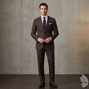 Raymond " TechnoSmart" All Weather Fabric With Silky Touch + U V Light Reflection + Moisture Management + Easy Care Brown checks Unstitched Suit Fabric -3 meters - 4321 / VV4122