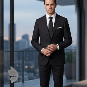 RAYMOND POLY VISCOSE DARK GREY UNSTITCHED SUIT FABRIC-3 METRES - 4321 / VV4782