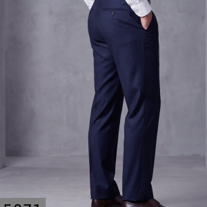 J.HAMPSTEAD SUPER WOOL 100'S NAVY BLUE COLOUR CHECKERED UNSTITCHED TROUSER FABRIC -1.30 METRES / VV5071