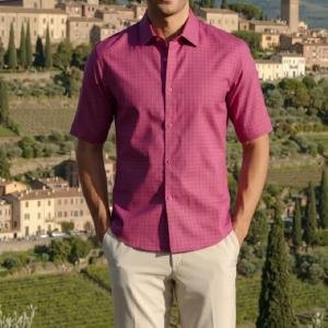 Siyaram's Pure Cotton Red Checkered pattern of Unstitched Shirt Fabric of 1.6 mts / VV5334
