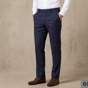 J.Hampstead Navy Blue Plain Terron Rayon Unstitched Trouser Fabric - 1.25 Metres / VV6062