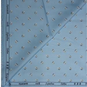 Siyaram's " EUROPEAN PRINT COLLECTION SUPERFINE COTTON BLUE COLOURED UNSTITCHED SHIRT FABRIC - 1.6 METRES - VV6328