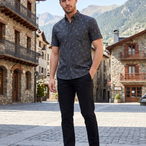 J.HAMPSTEAD " 100% PREMIUM COTTON " BLACK PRINTED SELF CHECKERED DESIGN UNSTITCHED SHIRT FABRIC - 1.6 METRES / VV6352